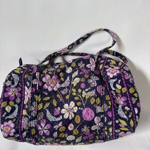 Vera Bradley Large Floral Quilted Shoulder Bag With Zipper & Double Straps